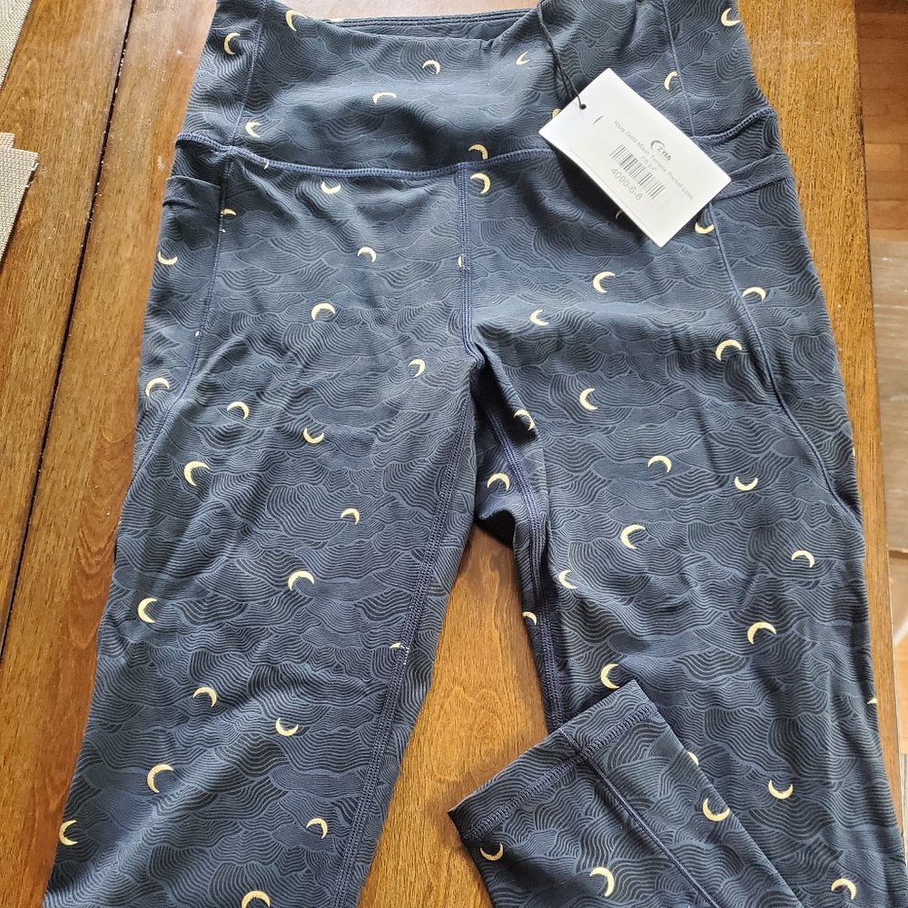 Zyia NWT Navy Gold Moon Terrace Pocket Luxe 7/8 24" Size 6/8